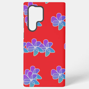 Funda Para Samsung Galaxy S22 Ultra Flores Púrpura En Rojo