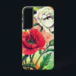 Funda Para Samsung Galaxy S22 Flores rojas de amapola blanca<br><div class="desc">Bellos lapiceros rojos blancos - Diseño de pintura MIGNED</div>