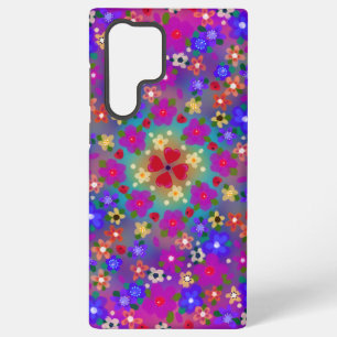 Funda Para Samsung Galaxy S22 Ultra Flores rosadas y moradas bonitas