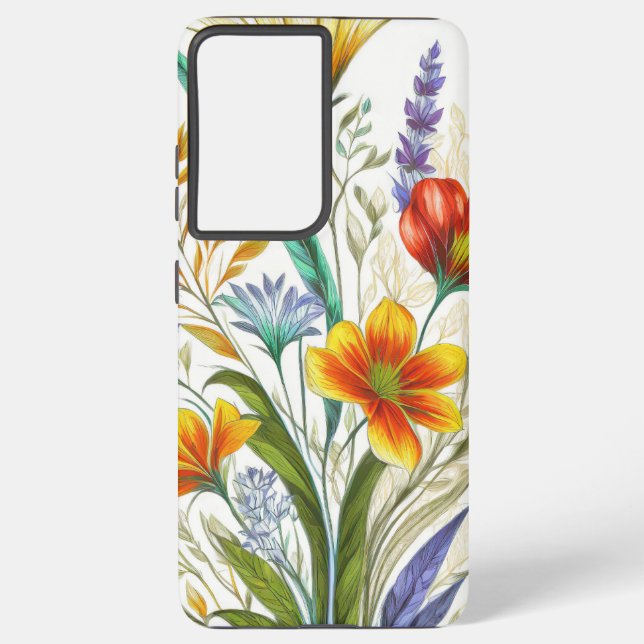 Funda Para Samsung Galaxy Flores silvestres (Reverso )