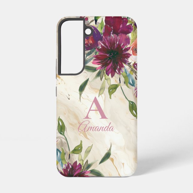Funda Para Samsung Galaxy Flores silvestres florales elegantes (Reverso )