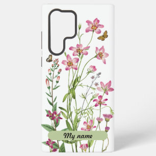 Funda Para Samsung Galaxy S22 Ultra Flores silvestres vintage rosadas - Personalizar