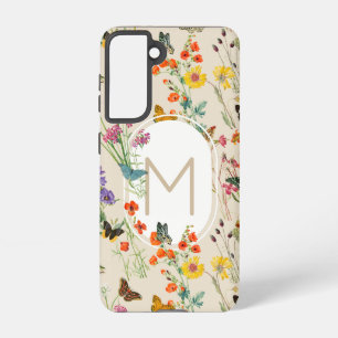 Funda Para Samsung Galaxy S21 Flores y mariposas acuáticas Jardín floral
