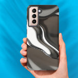 Funda Para Samsung Galaxy S21 Flujo de cromo líquido Resumen metálico<br><div class="desc">Convierta su tecnología en una pieza de declaración con este estuche de teléfono Liquid Chrome Flow. Con un hilo hipnotizante de reflecciones de plata fundida,  grafito profundo y brillo,  este diseño abstracto canaliza vibraciones futuristas con un toque elegante y artístico.</div>