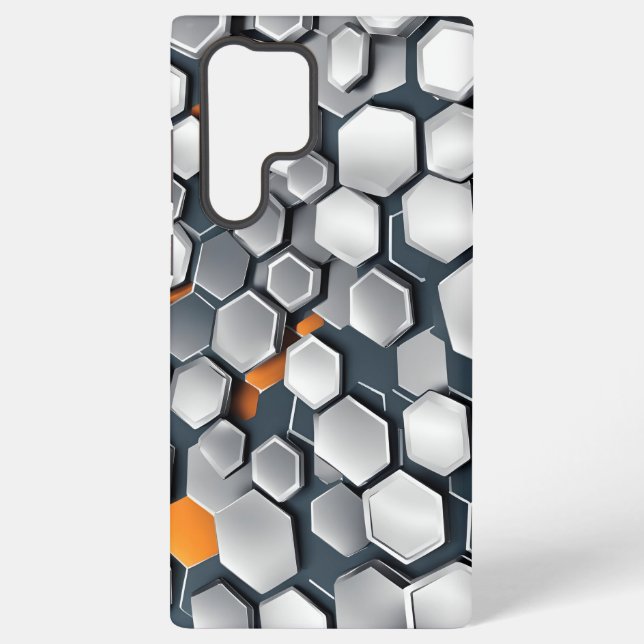 Funda Para Samsung Galaxy fondo abstracto con hexagones (Reverso )
