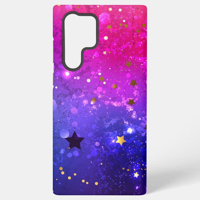 Funda Para Samsung Galaxy Fondo azul rosa brillante (Reverso )