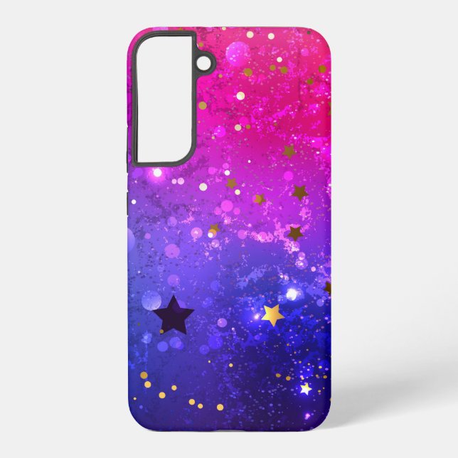 Funda Para Samsung Galaxy Fondo azul rosa brillante (Reverso )