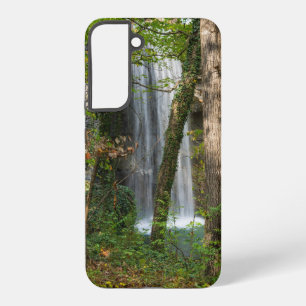 Funda Para Samsung Galaxy S22+ Fondo de pantalla de una cascada en el bosque para