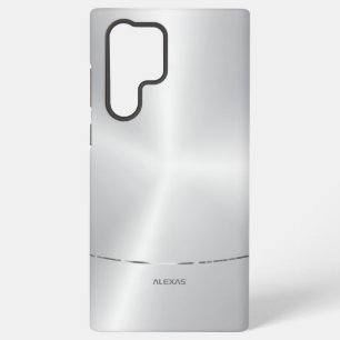 Funda Para Samsung Galaxy S22 Ultra Fondo de plata metálica minimalista
