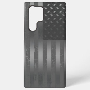 Funda Para Samsung Galaxy S22 Ultra Fondo metálico de la bandera gris-estadounidense c