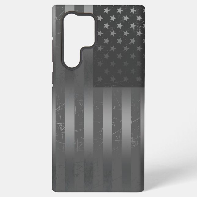 Funda Para Samsung Galaxy Fondo metálico de la bandera gris-estadounidense c (Reverso )