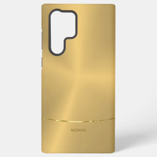Funda Para Samsung Galaxy S22 Ultra Fondo metálico dorado minimalista