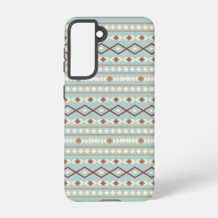 Funda Para Samsung Galaxy S21 Formas aztecas Patrón Rusts Crema Verde azulado-Az