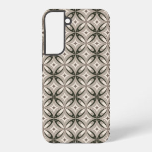 Funda Para Samsung Galaxy S22+ Formas circulares retro beige y marrón