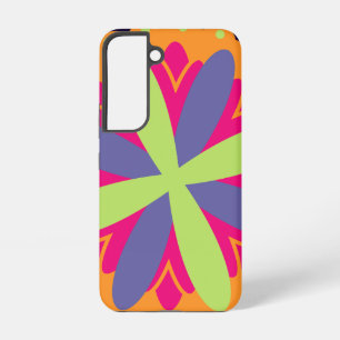 Funda Para Samsung Galaxy S22 Formas Florales Naranja Vibrante