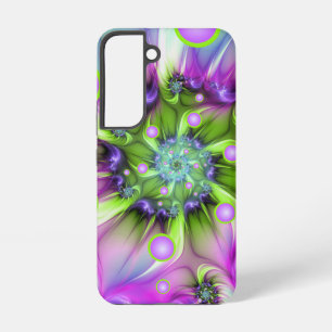 Funda Para Samsung Galaxy S22 Formas redondas en espiral coloridas arte fractal