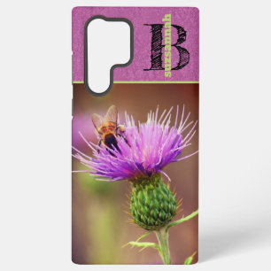 Funda Para Samsung Galaxy S22 Ultra Foto de primer plano de flor de cardo púrpura de a