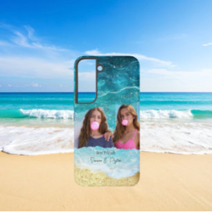 Funda Para Samsung Galaxy S22 Foto personalizada de amigas en la playa/océano