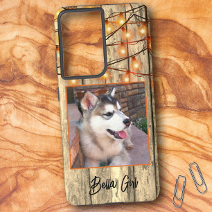 Funda Para Samsung Galaxy S21 Ultra Fotomontaje personalizado rústico cuadrado de cach