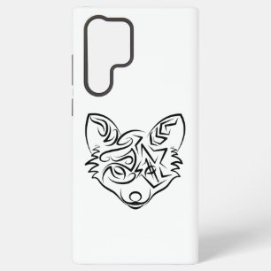 Funda Para Samsung Galaxy S22 Ultra Fox tribal negra y blanca