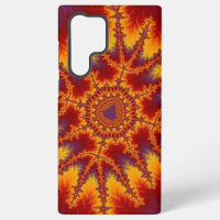 Fractal de color rojo, morado y amarillo