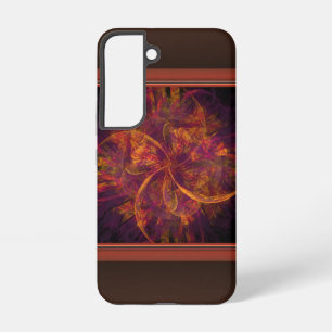 Funda Para Samsung Galaxy S22 Fractal Naranja Y Negro