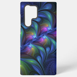 Funda Para Samsung Galaxy S22 Ultra Fractal verde rosa azul luminoso colorido abstract