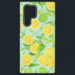 Funda Para Samsung Galaxy S22 Ultra Fresh Lemon and Lime Botanical Pattern Phone Case<br><div class="desc">A cheerful phone case featuring a refreshing design of lemons and limes. The light, watercolor-style illustration showcases juicy fruit slices and green leaves in a breezy, clean arrangement. It's a delightful design that will brighten your mood every time you see it. Perfect for a personal treat or as a great...</div>