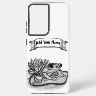 Funda Para Samsung Galaxy S21 Ultra Froggy with Lotus Flower , Add Your Name