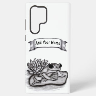 Funda Para Samsung Galaxy S22 Ultra Froggy with Lotus Flower , Add Your Name
