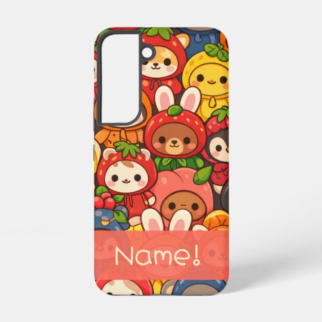 Funda Para Samsung Galaxy Fruit Friends Parade | Cute Animal Custom (Reverso )