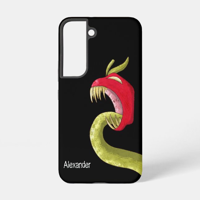Funda Para Samsung Galaxy Fruto divertido negro monstruo rojo (Reverso )