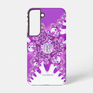 Funda Para Samsung Galaxy S22 Fucsia Rosa Moderno Vintage Monograma Nombre Perso
