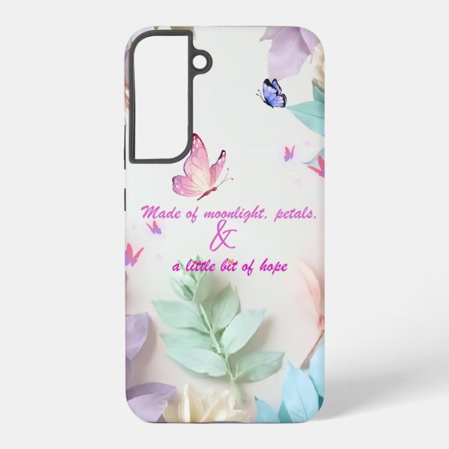 Funda Para Samsung Galaxy Funda de mariposa de la cita floral de Pastel (Reverso )