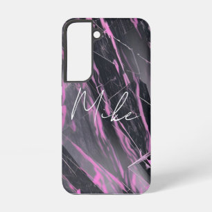 Funda Para Samsung Galaxy S22 Funda de Samsung Galaxy de mármol rosa y negro ele