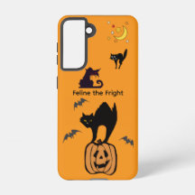 Funda Galaxy Naranja Gato de Halloween Felino el M