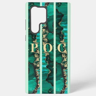 Funda Para Samsung Galaxy S22 Ultra Funda-mate de resumen de oro verde