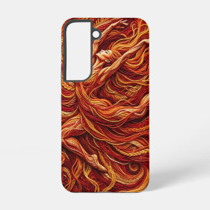 Funda Para Samsung Galaxy S22 Funda Samsung Abstract Dancer Fire Red Thread