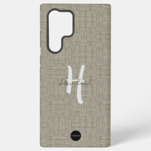 Funda Para Samsung Galaxy S22 Ultra Funda Samsung con diseño de aspecto de lino natura