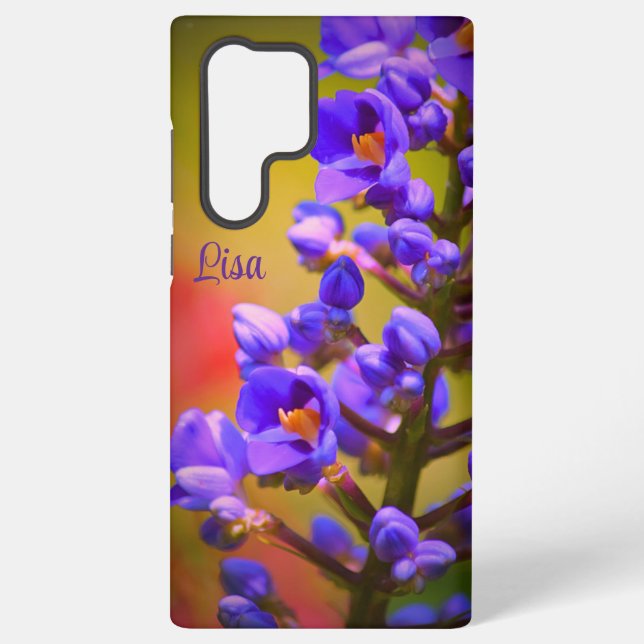 Funda Para Samsung Galaxy Funda Samsung de flor morada personalizada (Reverso )