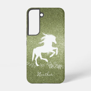 Funda Para Samsung Galaxy S22 Funda Samsung Galaxy Unicornio de Purpurina Verde