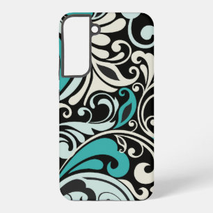 Funda Para Samsung Galaxy S22+ Funda Samsung S22 con remolinos florales turquesa