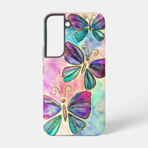 Funda Para Samsung Galaxy S22 Fundas de Samsung Galaxy de mariposas rosadas mora