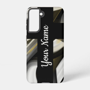 Funda Para Samsung Galaxy S21 Fundas de Samsung Trend Resumen Arte Oro Blanco Ne