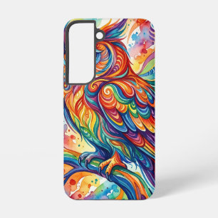 Funda Para Samsung Galaxy S22 Fundas para Samsung Abstract Owl Rainbow Watercolo