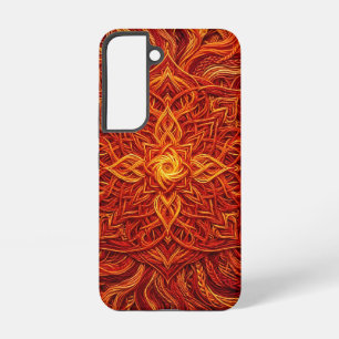 Funda Para Samsung Galaxy S22 Fundas Samsung Círculo Fuego Rojo Mandala Abstract