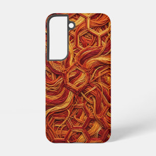 Funda Para Samsung Galaxy S22 Fundas Samsung de hilo rojo fuego panal abstracto