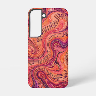 Funda Para Samsung Galaxy S22 Fundas Samsung Orange Atardecer Musical Abstracto