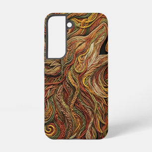 Funda Para Samsung Galaxy S22 Fundas Samsung tono tierra cabeza de lobo abstract