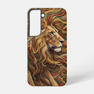 Funda Para Samsung Galaxy S22 Fundas Samsung tono tierra melena león abstracto